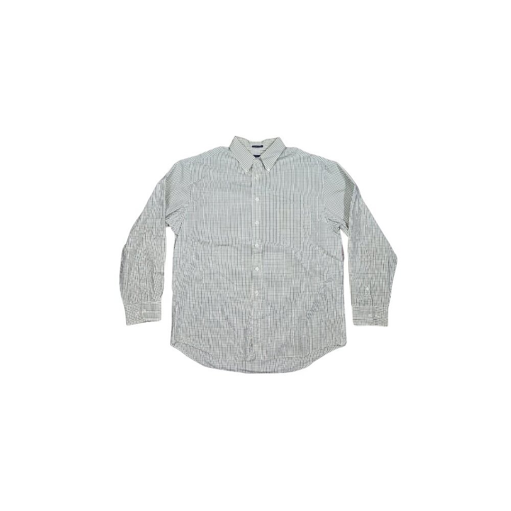 Northern Isles Men's Green and Blue Checkered Long Sleeve Button Down - Size L